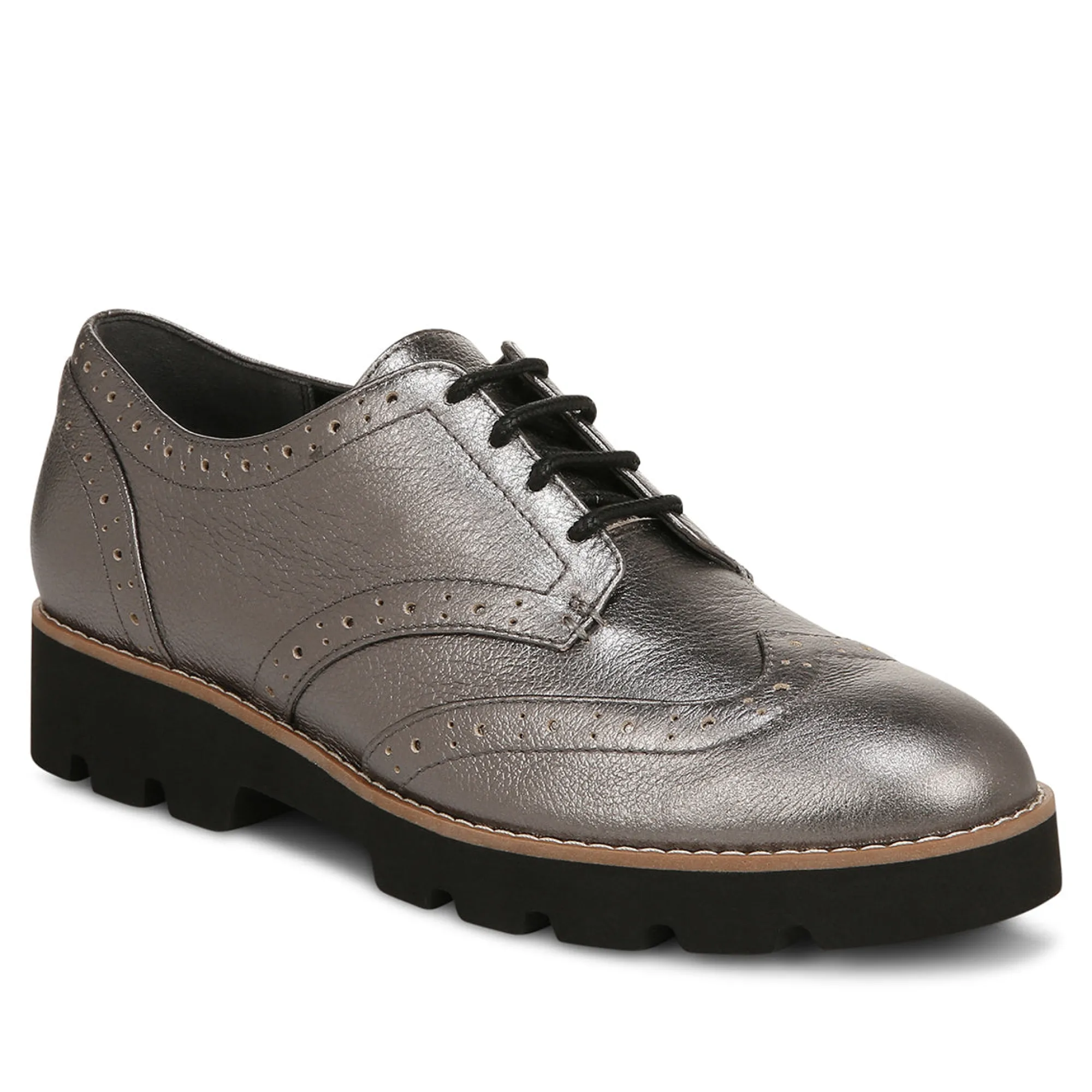 Sale Vionic Alfina Oxford Black Patent|Pewter Metallic|Sand Suede