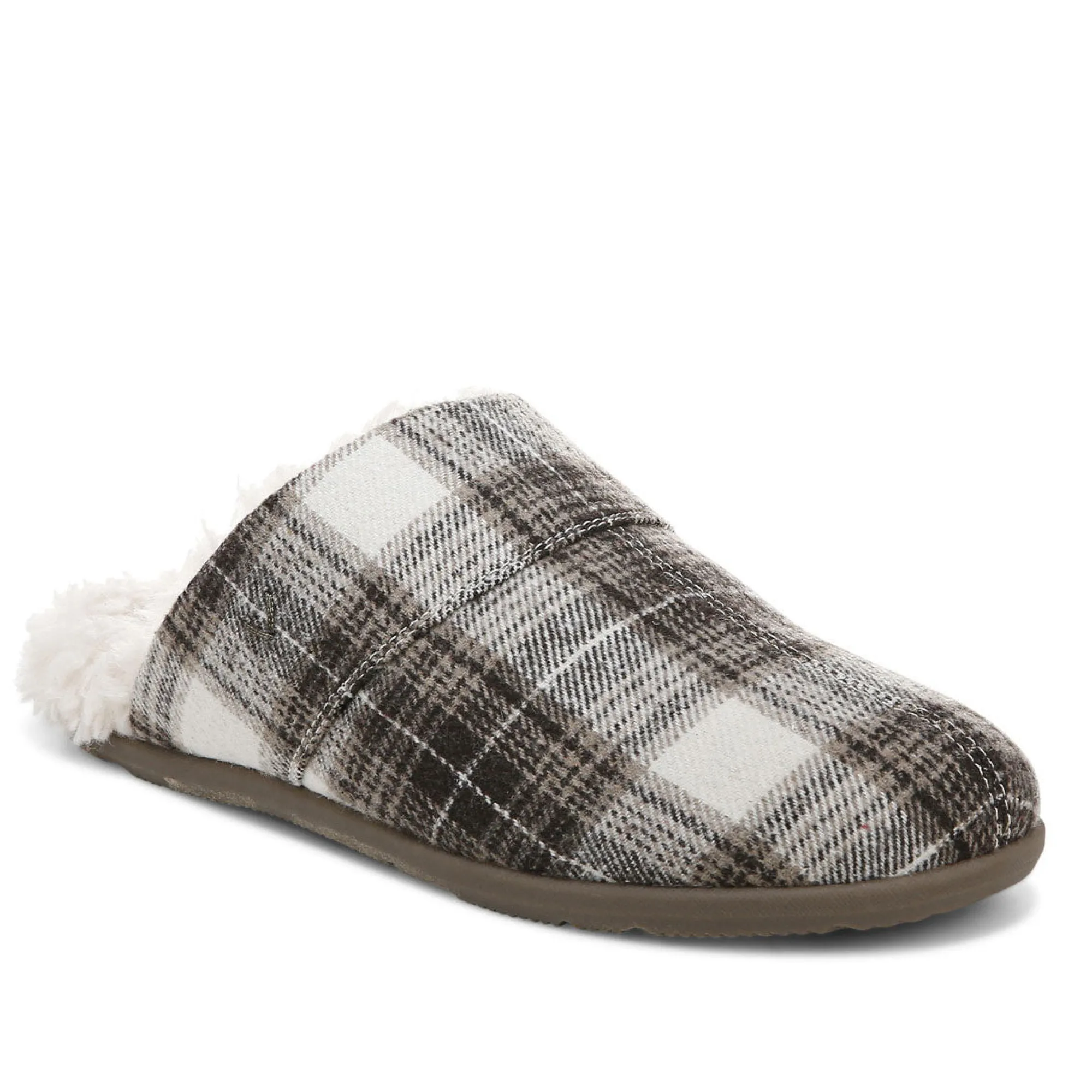Discount Vionic Alfons Mule Slipper (Plaid) Black Plaid|Brown Plaid
