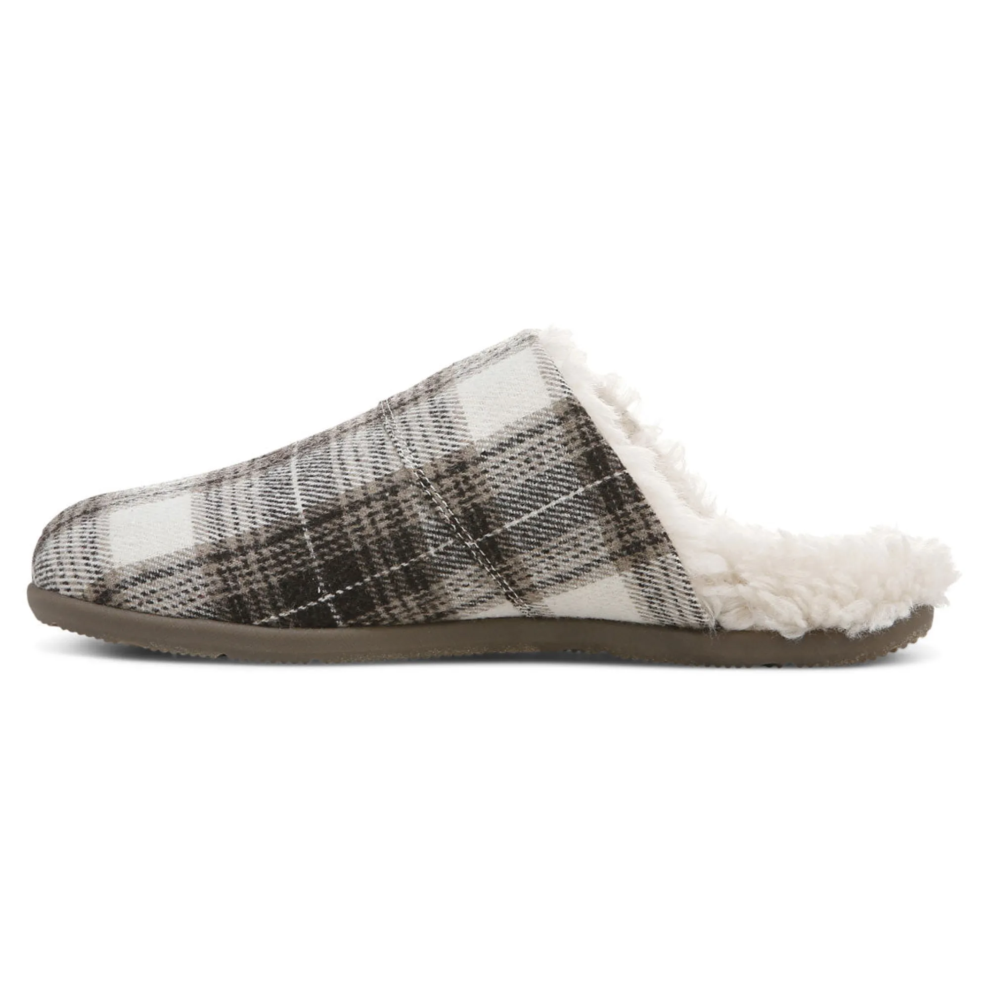 Discount Vionic Alfons Mule Slipper (Plaid) Black Plaid|Brown Plaid
