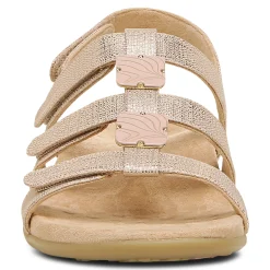 Best Sale Vionic Amber Metallic Adjustable Sandal Black Metallic|Rose Gold|Silver