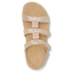 Best Sale Vionic Amber Metallic Adjustable Sandal Black Metallic|Rose Gold|Silver