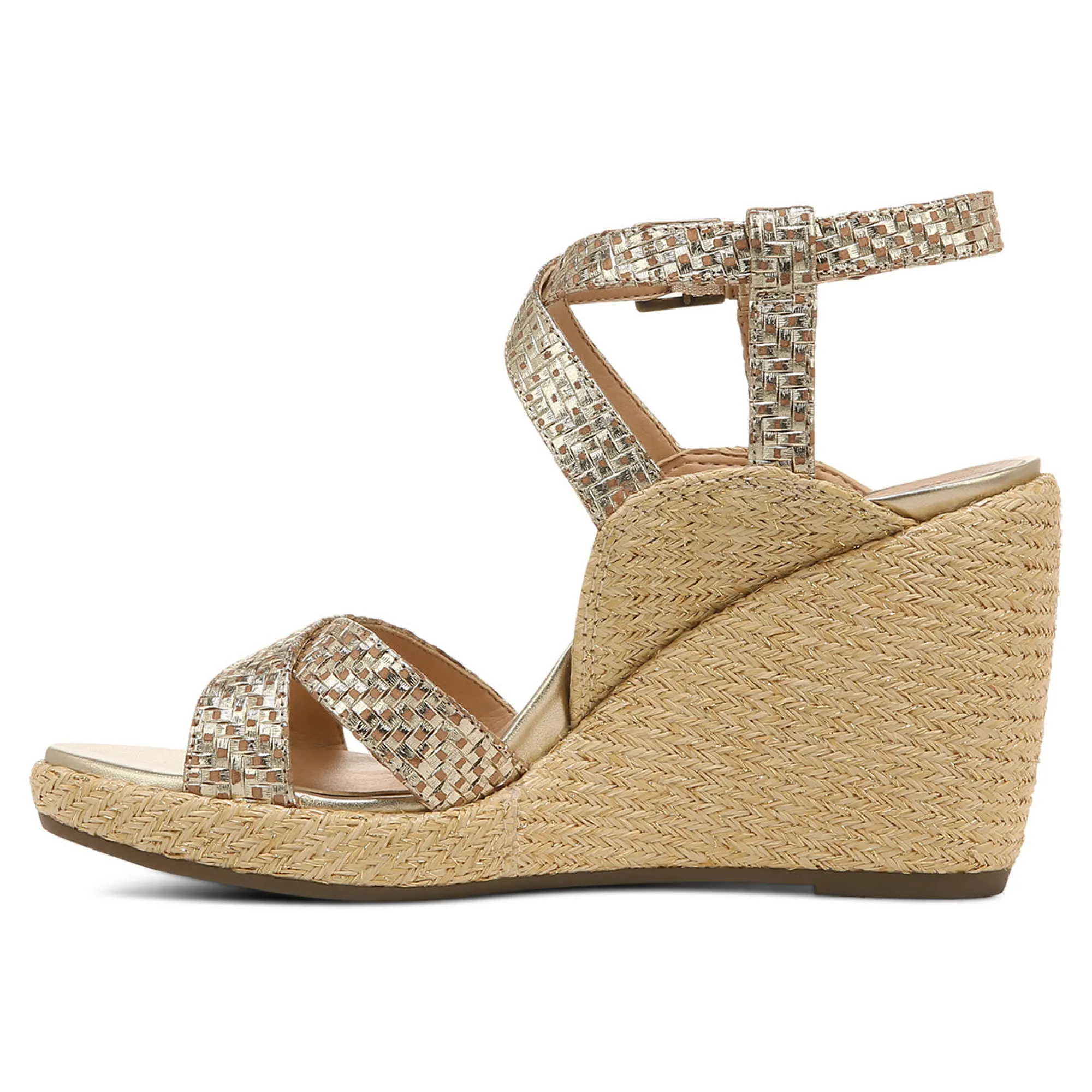 Hot Vionic Bonita Wedge Sandal Gold|Black|Macaroon