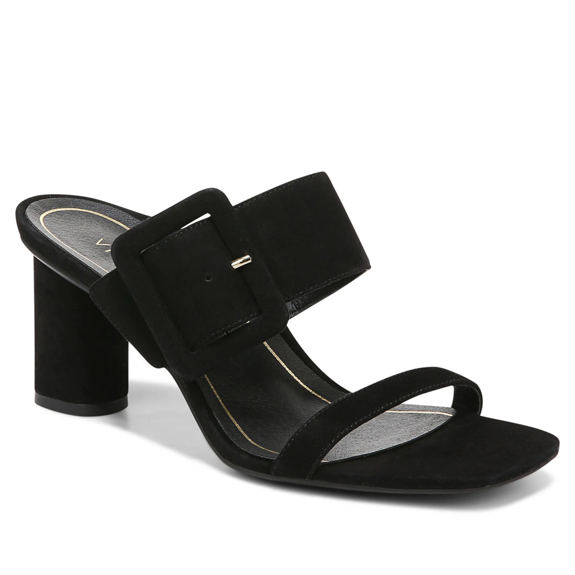 Store Vionic Brookell Heeled Sandal Black Leather|Black Suede|Cream|Gold