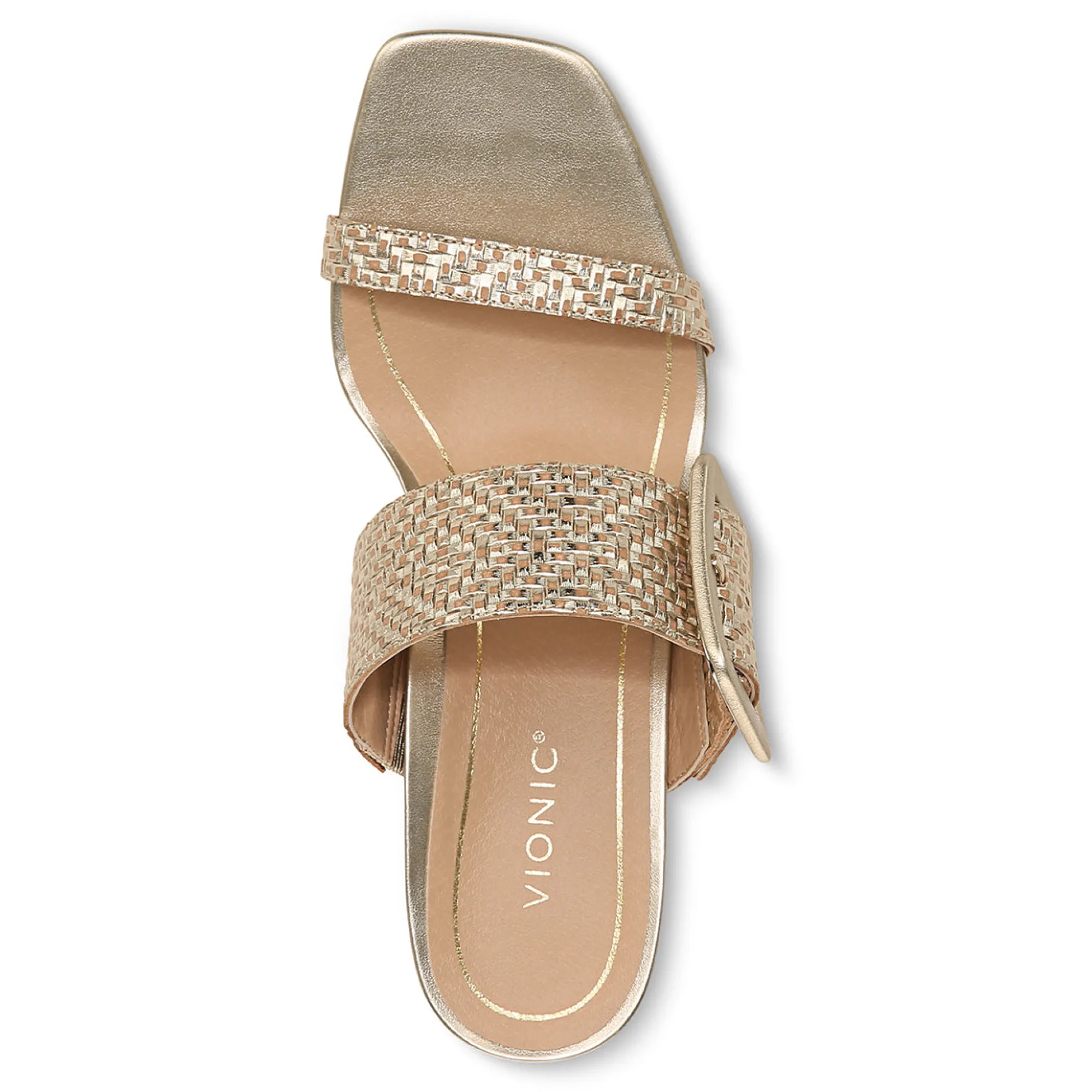 Outlet Vionic Brookell Heeled Sandal Black Leather|Black Suede|Cream|Gold