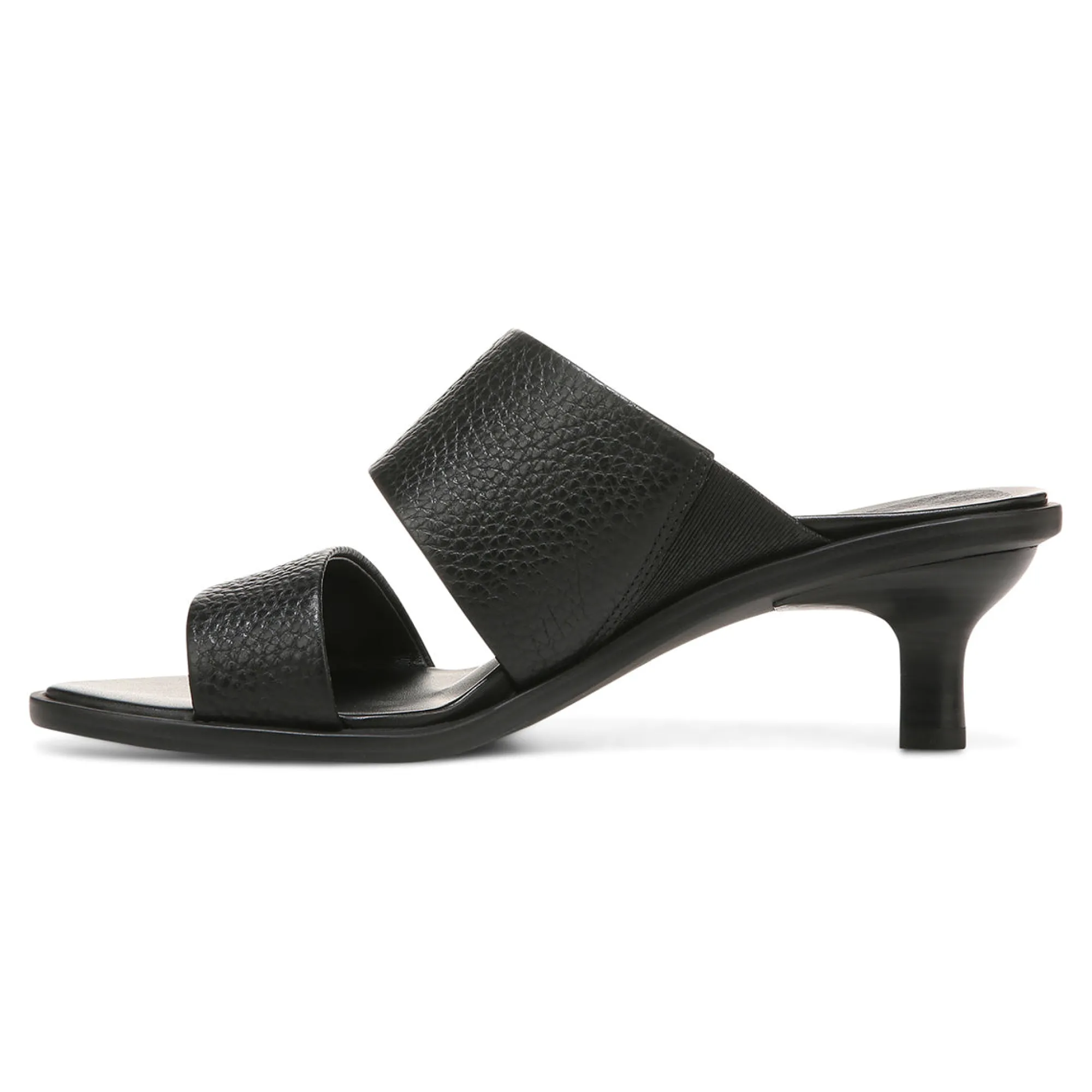 Outlet Vionic Ivelle Kitten Heel Black Tumbled Leather|Macaroon