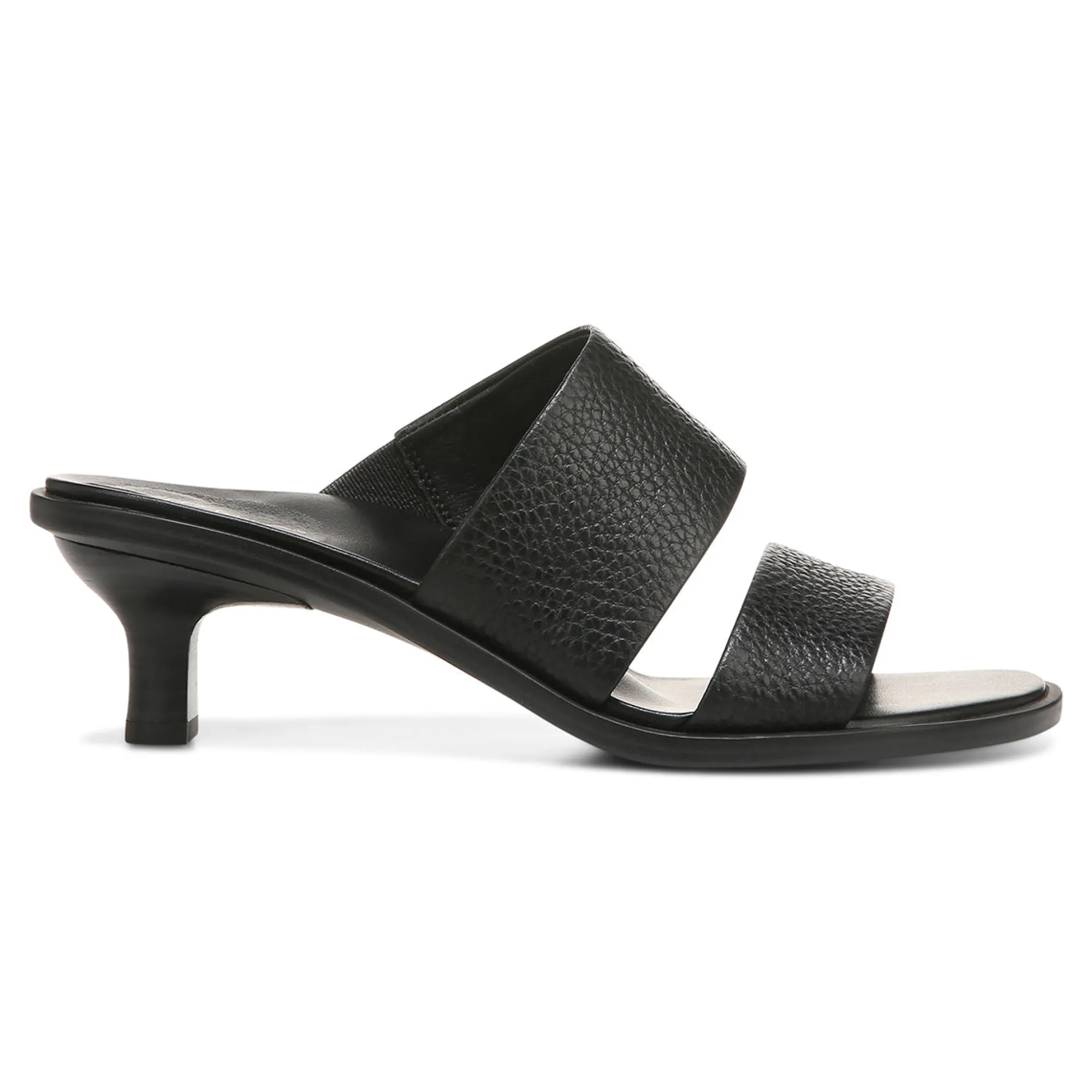 Outlet Vionic Ivelle Kitten Heel Black Tumbled Leather|Macaroon