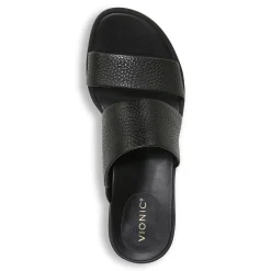 Outlet Vionic Ivelle Kitten Heel Black Tumbled Leather|Macaroon