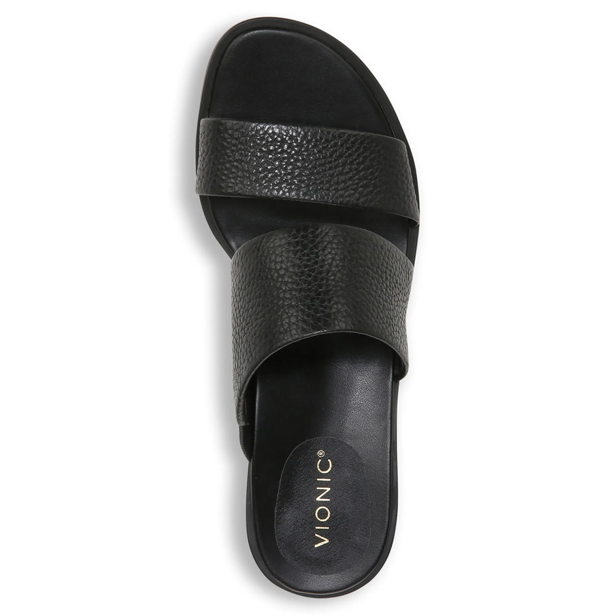 Outlet Vionic Ivelle Kitten Heel Black Tumbled Leather|Macaroon