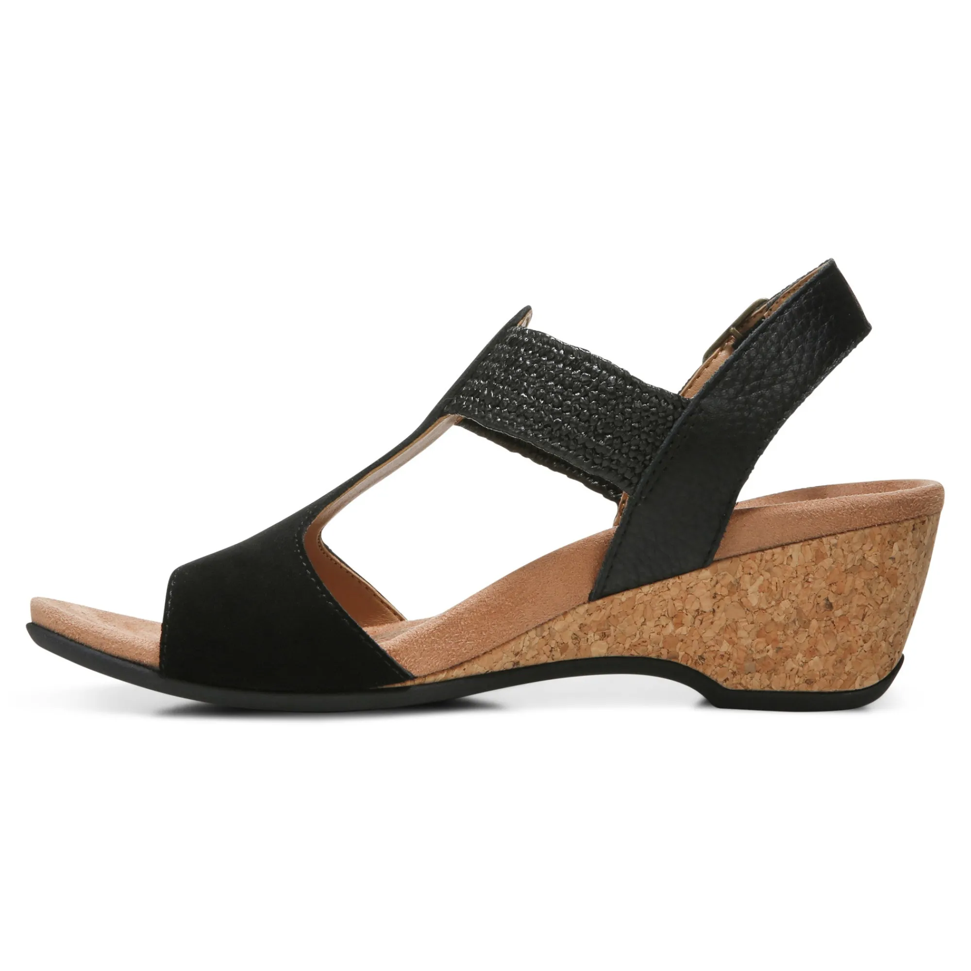Clearance Vionic Kaytie Wedge Sandal Black|Blue Haze|Clay|Semolina