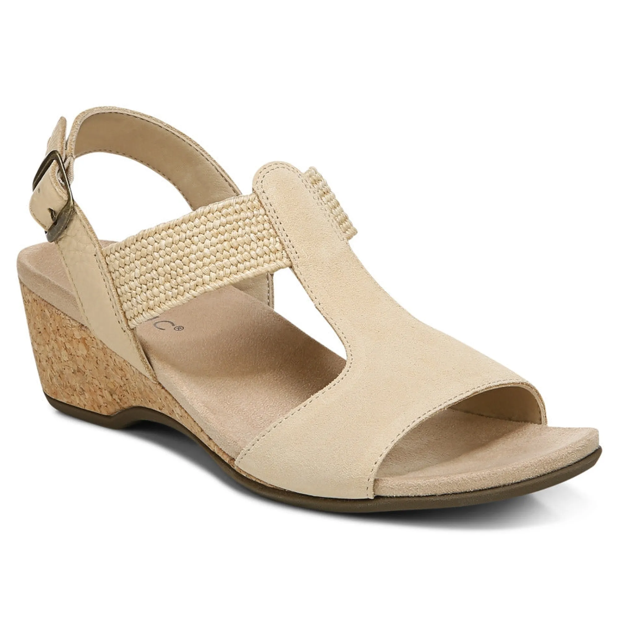 Clearance Vionic Kaytie Wedge Sandal Black|Blue Haze|Clay|Semolina