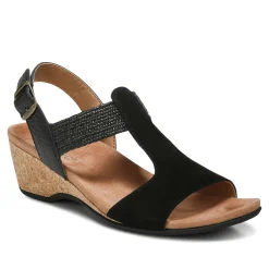 Clearance Vionic Kaytie Wedge Sandal Black|Blue Haze|Clay|Semolina