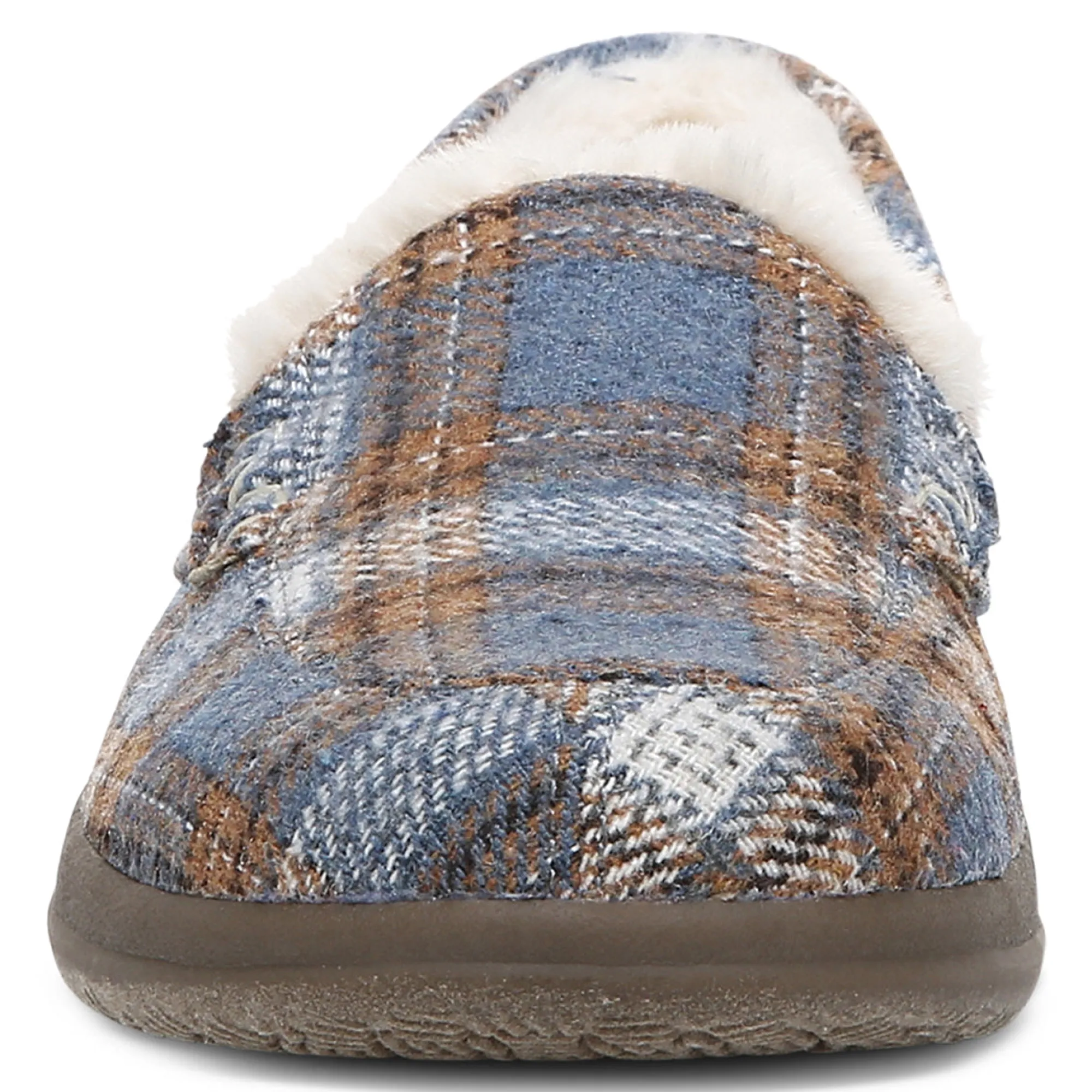 Store Vionic Lynez Slipper Ii Blue Plaid|Cloud Pink|Fuji Apple|Semolina