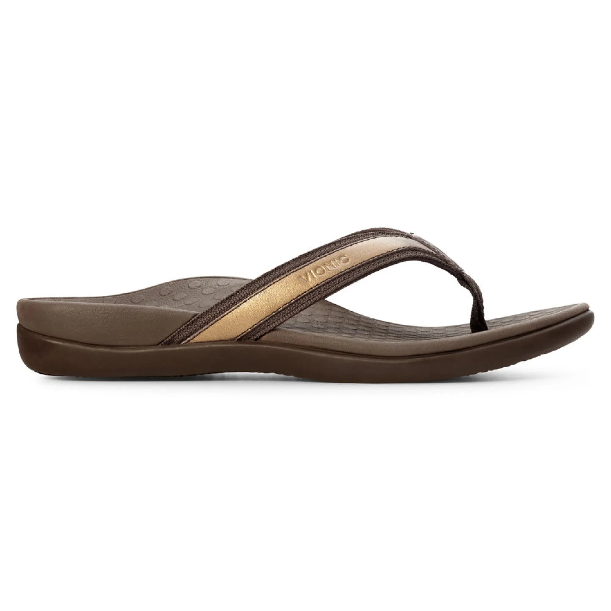 Outlet Vionic Tide Ii Toe Post Sandal Black|Bronze|Gold Cork|Lichen
