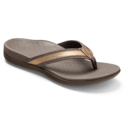 Outlet Vionic Tide Ii Toe Post Sandal Black|Bronze|Gold Cork|Lichen