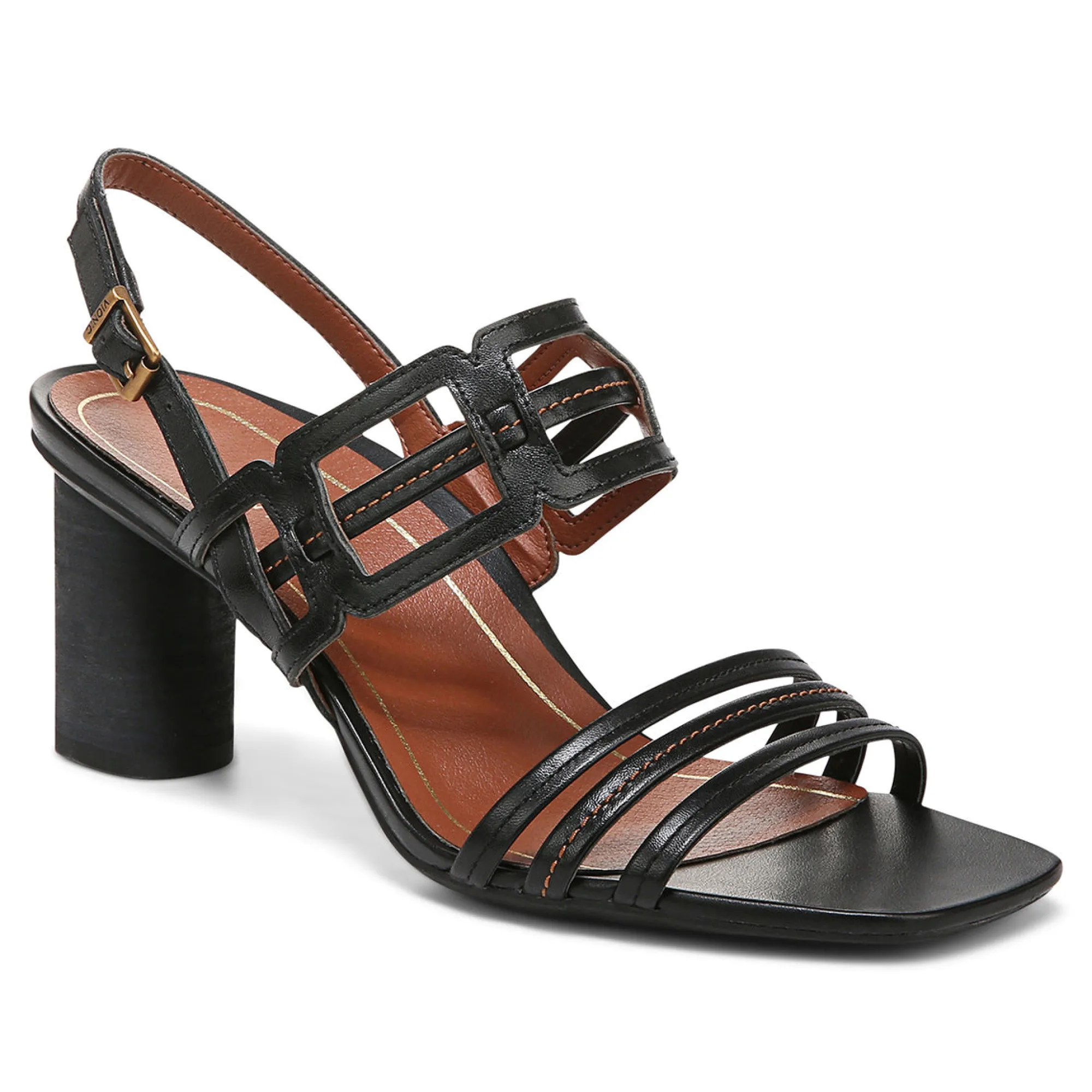 Clearance Vionic Zaphira Heeled Sandal Tan|Black|Cream
