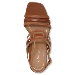 Clearance Vionic Zaphira Heeled Sandal Tan|Black|Cream